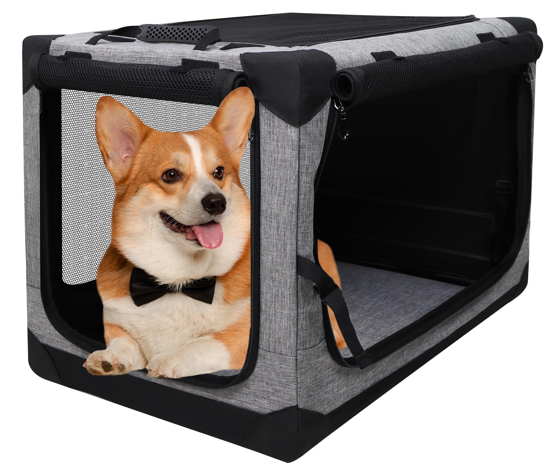 折りたたみペットケージ 犬ケージ 犬用クレート 猫用キャリー?カート 犬 車用ケージ 持ち手付き 犬猫兼用 折りたたみ簡単『室内休憩、急