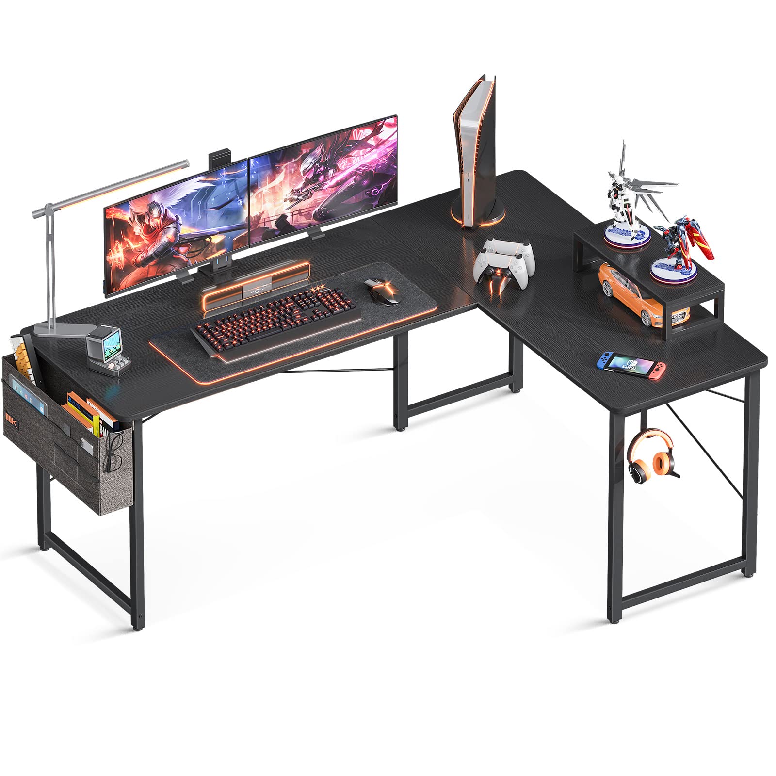 字デスク パソコンデスク ゲーミングデスク L字型 幅146cm×奥行120cm pcデスク デスク 机 収納袋付き desk オフィスデスク 在宅勤務 書