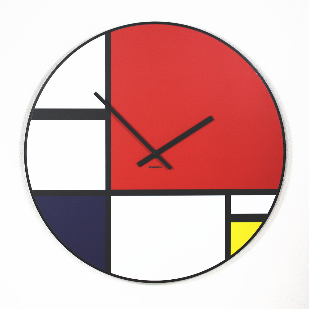 掛け時計 壁掛け時計 大きい おしゃれ インテリア イタリア製アートウォールクロック dESIGNoBJECT【MONDRIAN】 44cm ハンドメイド　ギフトラッピング不可
