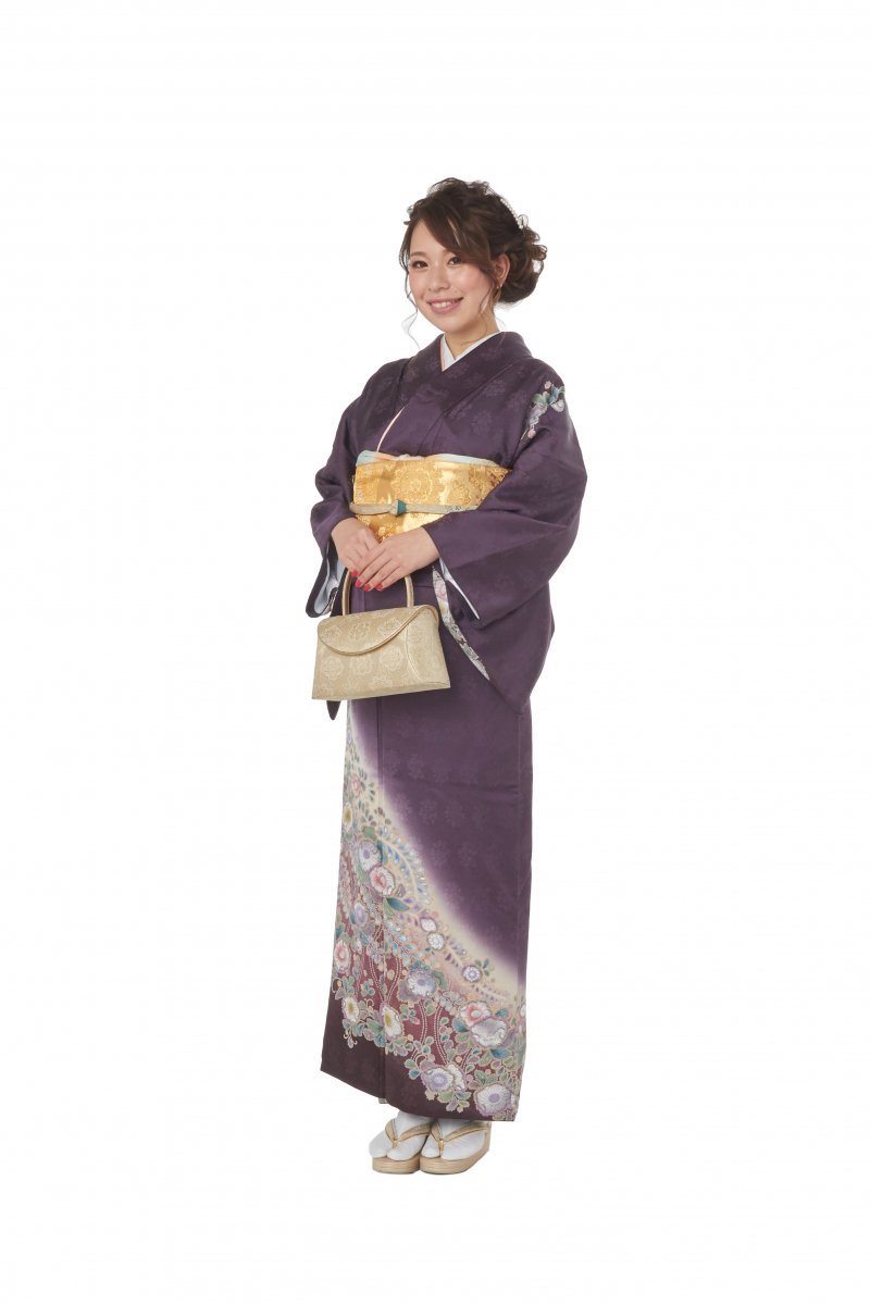 楽天市場】訪問着 セット 購入 濃赤紫地桜尽くし 5点セット