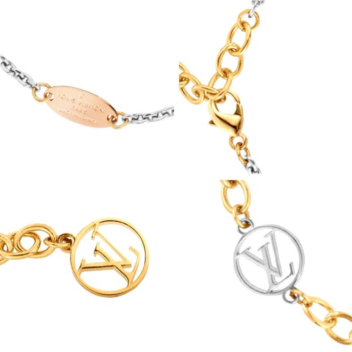 CUORE: LOUIS VUITTON gold silver chain bracelet logo enthusiast M68077 LV Louis Vuitton ...