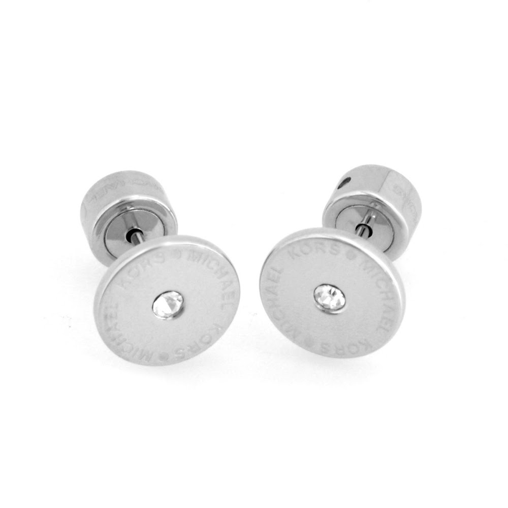 Cuore Michael Kors Mkj4669040 Pave Silver Tone Logo Michael Kors Mkj4669040 Pave Silver Tone Logo Stud Earrings