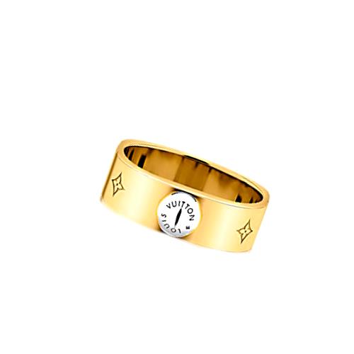 CUORE: LOUIS VUITTON Louis Vuitton 2016 new ring ring M00210 yellow gold Monogram Berg Nano g LV ...