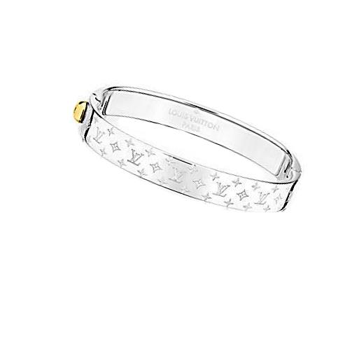 CUORE: LOUIS VUITTON Louis Vuitton 2016 new bracelet Bangle M00249 silver Monogram NanoGram LV ...