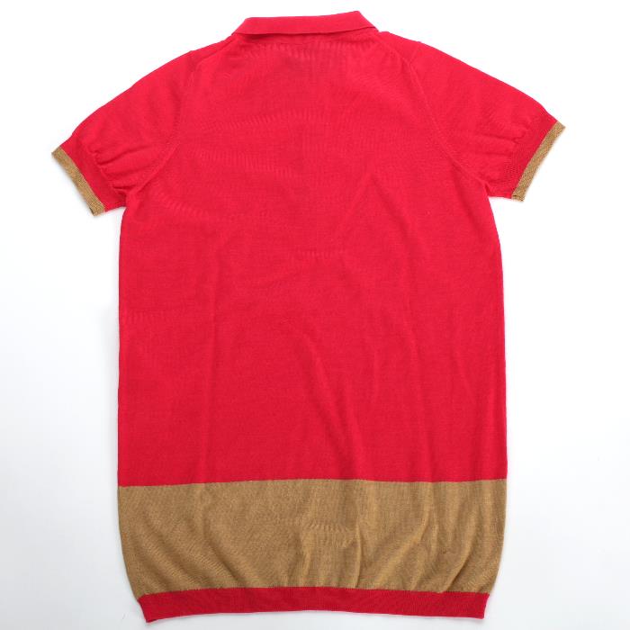 CUORE: LOUIS VUITTON Louis Vuitton Jr. kids dress RW112E #8A red beige short sleeves polo shirt ...