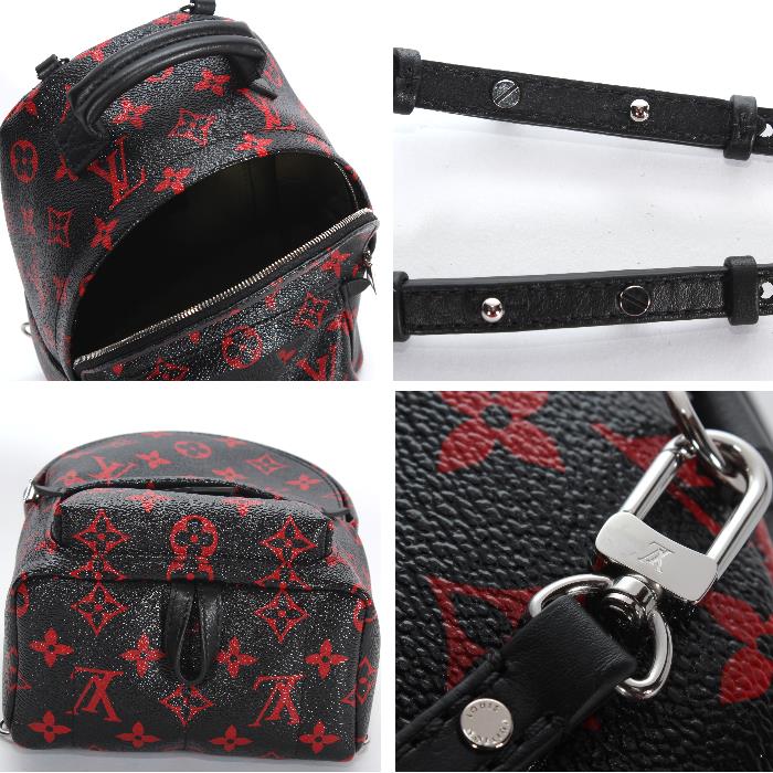 CUORE: It is shoulder handbag 3WAY Palm Springs MINI black red monogram bag at LOUIS VUITTON ...