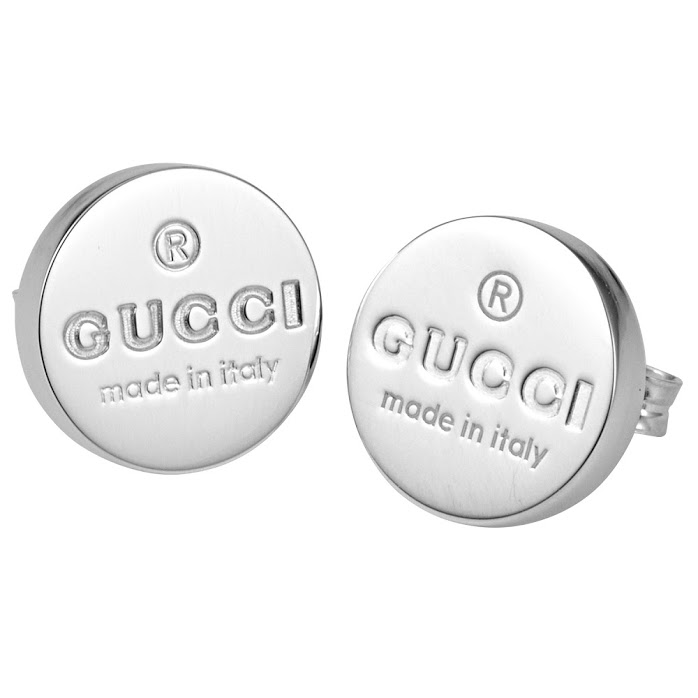 グッチ GUCCI 163123-J8400-8106 トレードマーク刻印 円形 シルバー スタッド ピアス TRADEMARK アクセサリー メンズ レディース ユニセックス【r】|CUORE