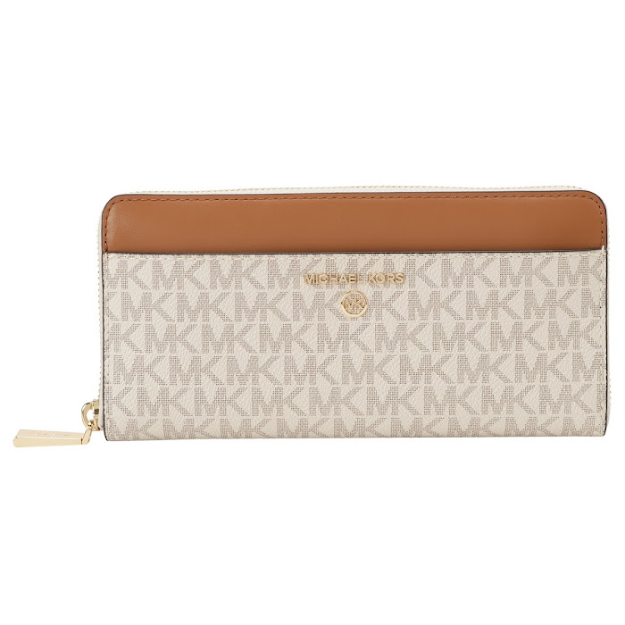 マイケルコース MICHAEL KORS 34H1GT9E8B 149 VANILLA/ACRN MKシグネチャー ラウンドファスナー長財布 バニラ/アコーン レディース ウォレット JET SET CHARM POCKET ZA CONTNTL
