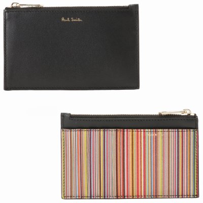 ポールスミス PAUL SMITH M1A 6136 BMULTI 79 カードケース コインケース 小銭入れ フラグメントケース  ブラック/マルチストライプ メンズ