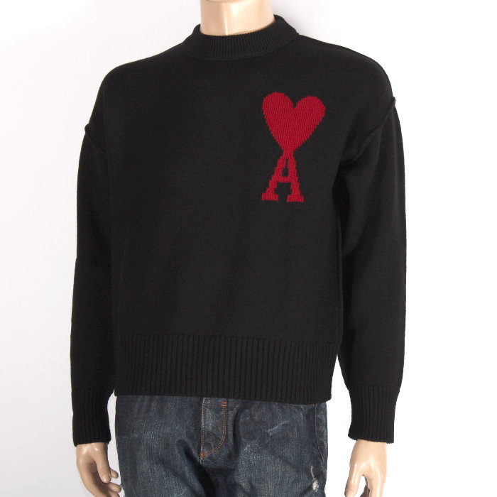 AMI PARIS アミパリス　ボーダー　ニット　男女兼用 ami paris アミパリス ハートロゴジャガード ボーダー ウール クルー