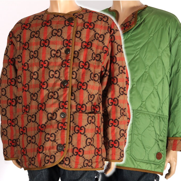 グッチ 裏地GG総柄 ダウンジャケット ブルゾン フード内臓 size 50 グッチ GUCCI × THE NORTHFACE ザノースフェイス GG柄 ダウン