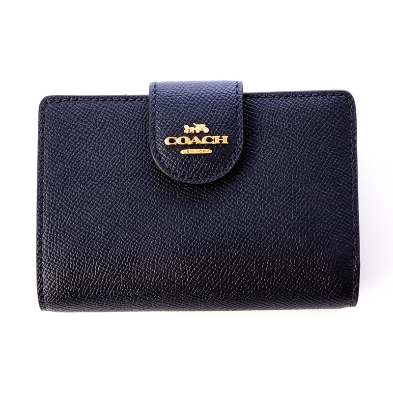 コーチアウトレット　COACH OUTLET　6390 IMMID　二つ折り財布　ダークネイビー
