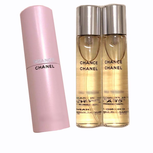 CHANEL シャネル CHANCE 汐合い ツィスト スプレイ（オードゥ トワネットボール）3x20 ml 仕掛ける/入れもの+リフィル×3 EDT もの言う花かざり付ける品 コスメ メイクc-chance-travel-edt旅行