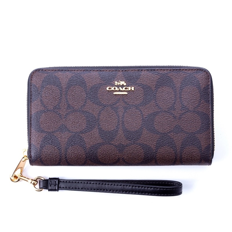 【エントリーPt5倍】コーチアウトレット COACH OUTLET C4452 IMAA8 ラウンドジッパー長札入れ 赤銅色／黒いこと 書き判 レディース財布-財布・ケース-バッグ・小物・ブランド雑貨