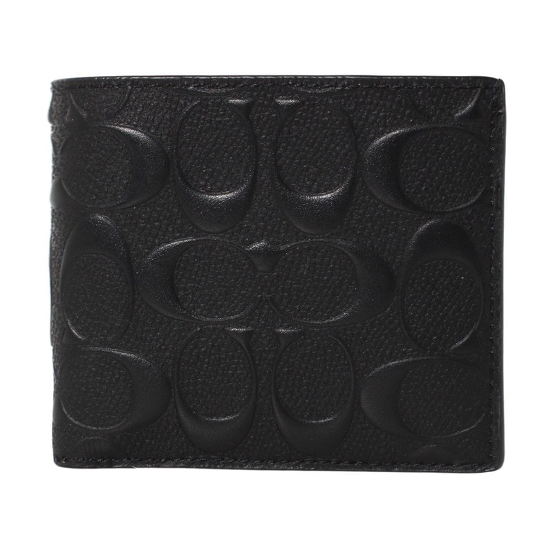 コーチアウトレット COACH OUTLET 二つ折り財布 CR459 BLK ブラックシグネチャー｜ＣＵＯＲＥ