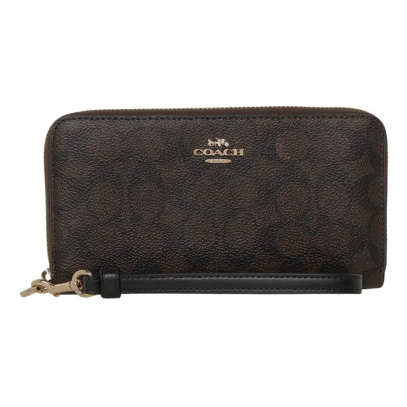 コーチアウトレット COACH OUTLET 長財布 CW778 IMXAQ ウォルナット/ブラック　シグネチャー｜ＣＵＯＲＥ