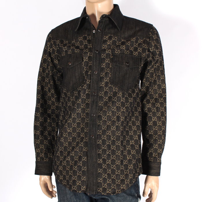 楽天市場】【グッチ】Gucci メンズ GGジャガードデニム シャツ