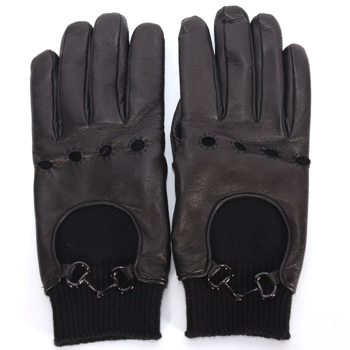 楽天市場】GUCCI グッチ 革手袋キャットヘッドロゴベルトホックソフト