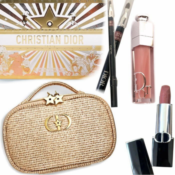 DIOR ゴールドポーチ コスメセット 新品 限定ポーチ】ディオール ビューティー＆ケアセットDior Xmas