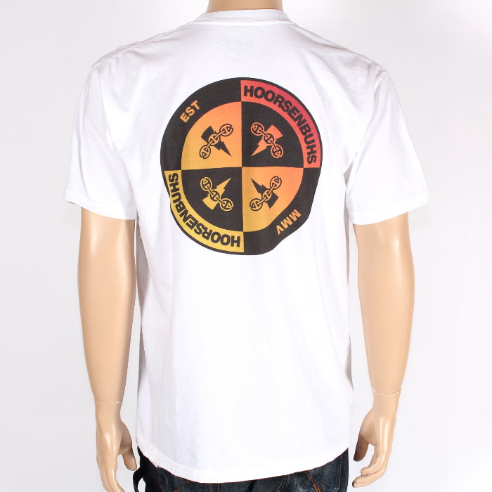 HOORSENBUHS × UNDER R ホーセンブース アンダーアール コラボ限定 Tシャツ HB-25SM-003 ホワイト Lサイズ ロゴ TRI-LINK トライリンク プリント 半袖 クルーネック カットソー トップス メンズ レディース ユニセックス 売れ筋