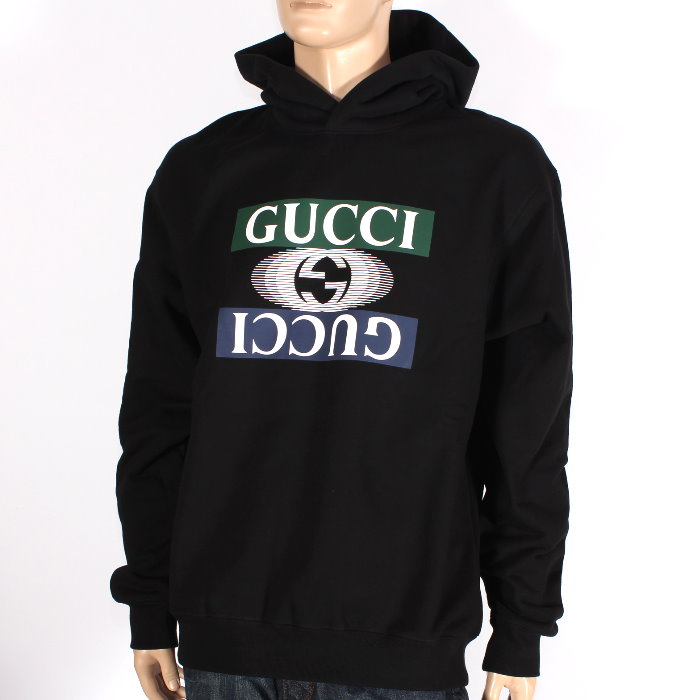 【期間限定】 グッチ GUCCI コットン ジャージ フーデッドスウェットシャツ ブラック 795557 XJGQP 1152 Mサイズ ロゴ&インターロッキングG シャドー プリント パーカー プルオーバー フーディ トップス アパレル メンズ レディース ユニセックス 売れ筋｜ＣＵＯＲＥ