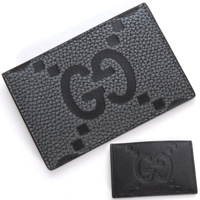 【期間限定】 GUCCI グッチ ジャンボGG カードケース 812681 AABY0 ブラック/1000 グレー/1046 マキシGG グレインレザー カードホルダー 名刺入れ メンズ レディース ユニセックス 売れ筋|CUORE