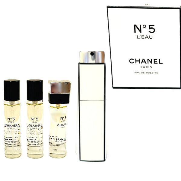 【リフィル　ケース】CHANEL シャネル N°5 ロー ツィスト＆スプレイ 3x20 ml NO.5 No5 EDTオードゥトワレオードパルファム香水化粧品 コスメ メイク ビューティパルファン携帯アクセサリーcc-no5leau-twist