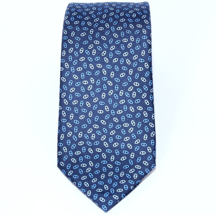 HERMES エルメス シルク ツイル ネクタイ 7 cm 《プティ・マイヨン》 H005107T 36 マリン / ブルー Marine / Bleu ネクタイ シェーヌ・ダンクル スーツ ビジネス 婚礼 成人式 メンズ ユニセックス ユニセックス 売れ筋|CUORE