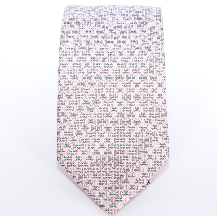 HERMES エルメス シルクツイルタイ 7 糎 《H・オ・マイヨン》 H006245T サクラ色・ペール ROSE PALE タイ H柄 シェーヌ・ダンクル 背広 商行為 華燭の典 成年者式 メンズ ユニ一発やる 売れ筋