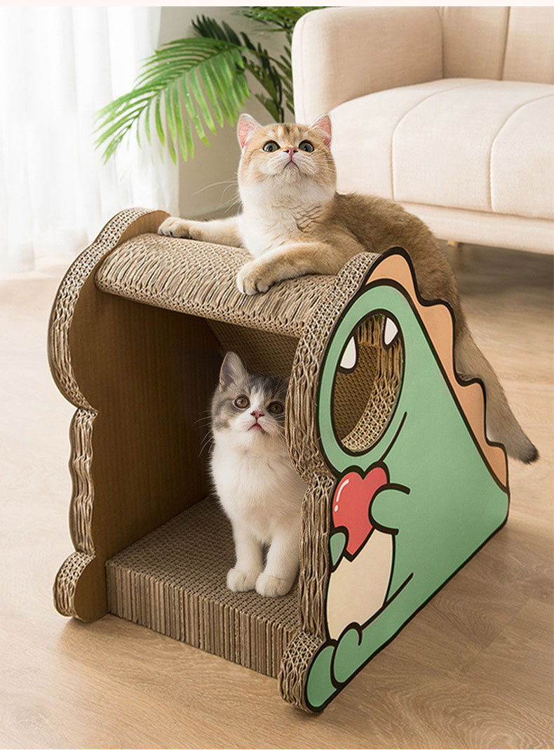猫用爪とぎペット用品ペットハウスペットおもちゃ爪とぎ恐竜アニマルテレビポップ運動インテリアグリーン可愛い爪磨き段ボール家具保護サイズM