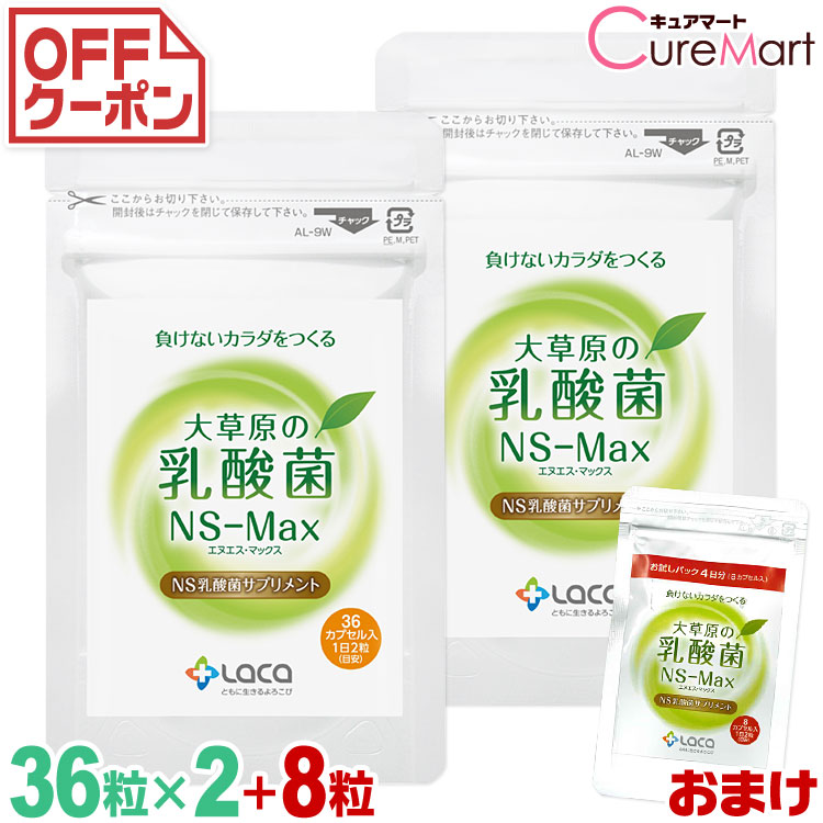 大草原の乳酸菌 Ns Max 36粒 2袋セット 8粒増量 Ns乳酸菌 サプリメント モンゴル 乳酸菌 ロイテリ菌 善玉菌 39ショップ Cdm Co Mz