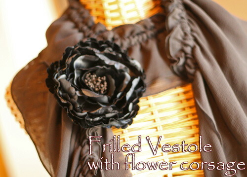 ☆端っこ放題福袋指定券客体商いもの☆\u003cBR\u003eRe.Verofonna ヴェロフォンナ 胸花付 シフォン ベストール k【貨物輸送無料】レディース 成人女性 可愛らしい 9号 M大きさ 流行り物 二次会 今めかしい