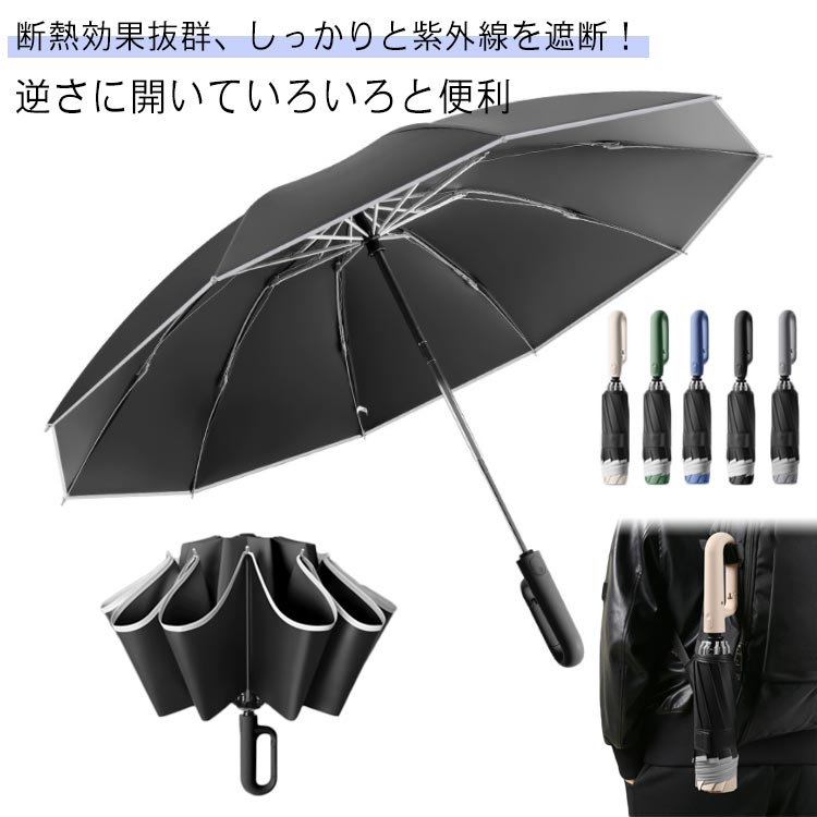 楽天市場】逆さ傘 折りたたみ傘 折り畳み傘 ワンタッチ 自動開閉