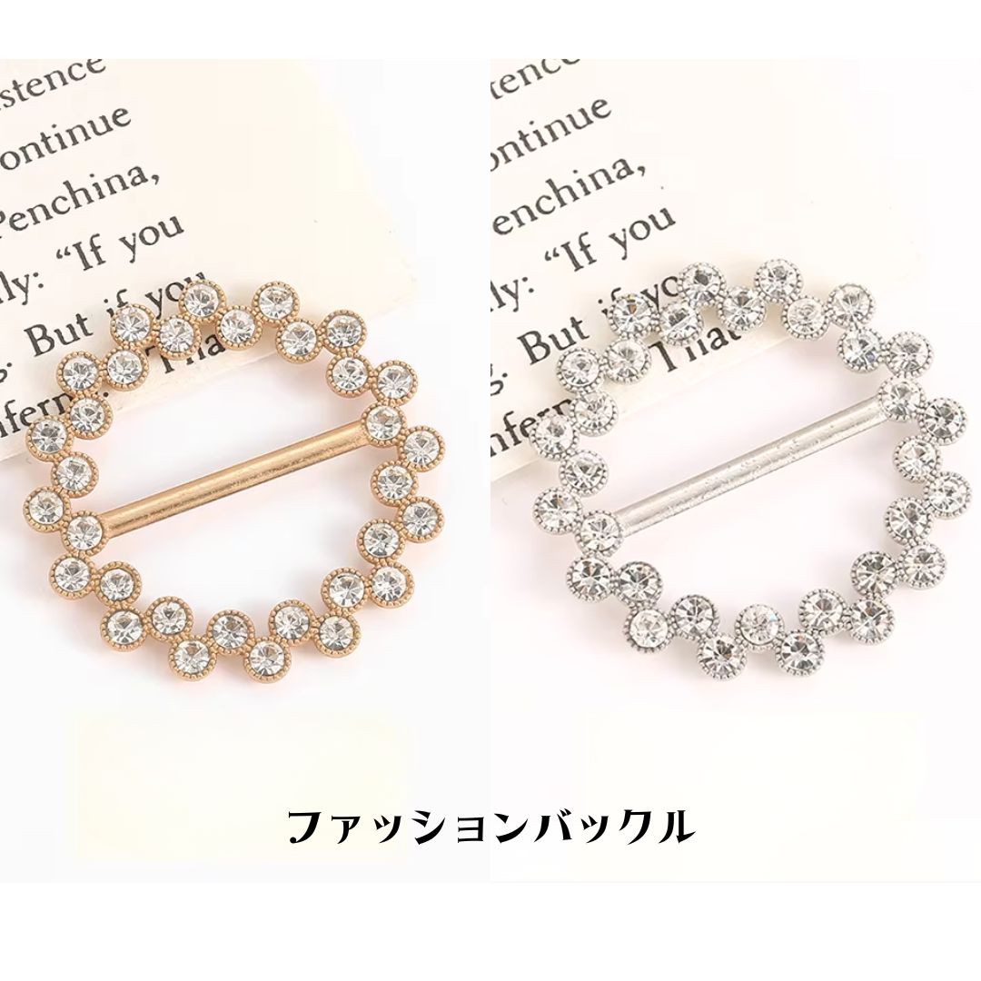 【楽天市場】スカーフ留め金具 ラインストーンのキラキラバックルラウンド3.7cm：カーリーリボン