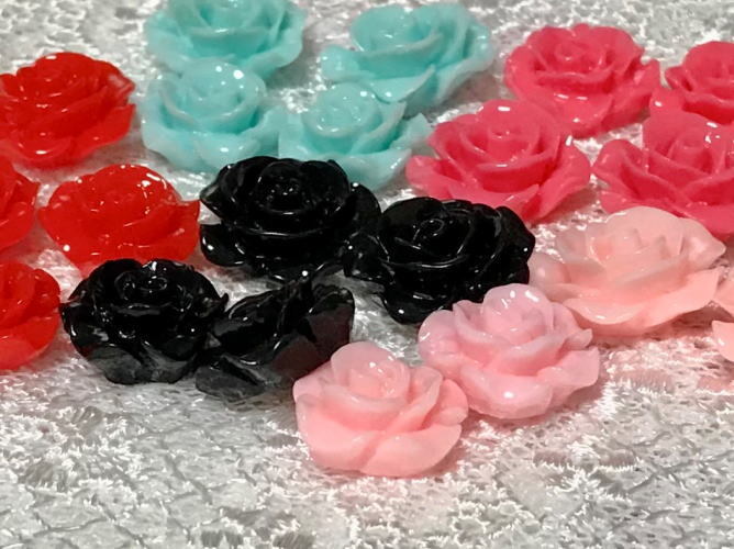 楽天市場】薔薇パーツ 2個セット プラスチックパーツ : カーリーリボン