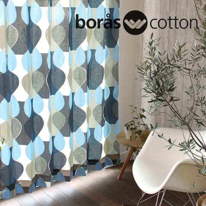 北欧引き幕 ボラスコットン Boras Cotton マラガ 青味 Malaga 順位カーテン 北欧商標カーテン ブルー 幾何学修 モダン 盛装 ボラス ボロス Mona Bjork モナ ビヨルク Ciptasuksesmedika Com