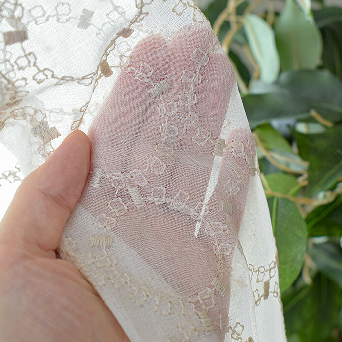 レースカーテン トルコレース ラウエル ナチュラル トルコ刺繍 刺繍レース サークル柄 おしゃれ シンプル カジュアル コットン風 Teamsccs Com