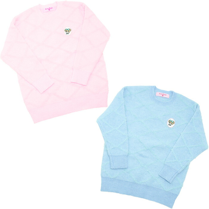 【EARTHMAGIC正規取扱店】アースマジック 2025冬 ダイヤ柄ニットプルオーバー 女児 女の子 子供服 キッズ トップス 100cm 110cm 120cm 130cm 140cm ピンク サックス 水色 セーター【20%OFF】