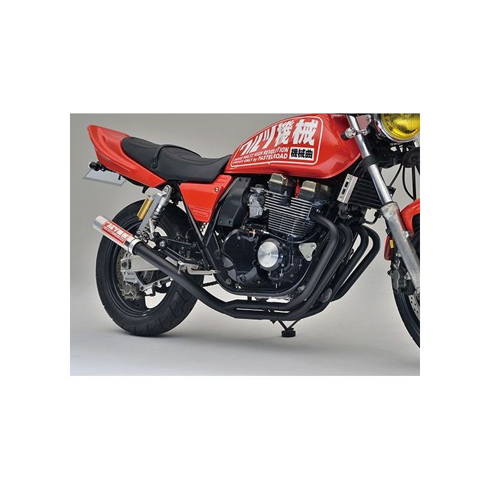 輝い ＤＪガニマタ ６分割 マフラー 黒 シルバー ＸＪＲ４００ XJR400R