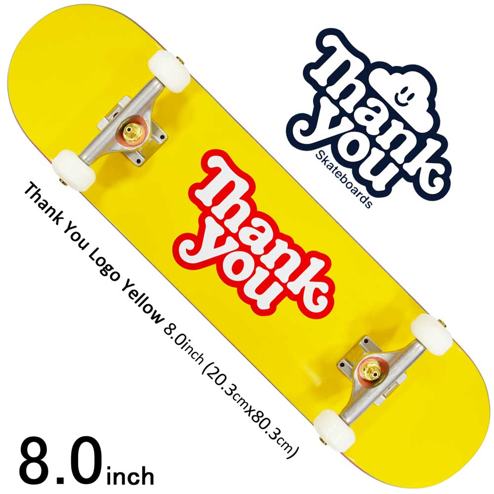 日本産 楽天市場 スケボー スケートボード コンプリート 完成品 Thank You Skateboards Complete ハイスペック Thank You Logo Yellow 8 0inch ブランド デッキ サンキュー スケートボード専門店カットバック 国際ブランド Www Psht Or Id