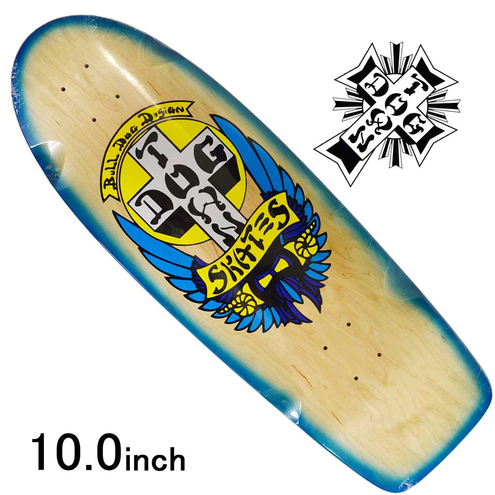 スケボー デッキ スケートボード Dog デッキ Town ドッグタウン Bull Dog Og Og Rider Deck 10 0inch Natural Stain Blue Fade スケートボード専門店カットバック B Font Color Ff0000 Size 4 Dog Town ドッグタウン Font B