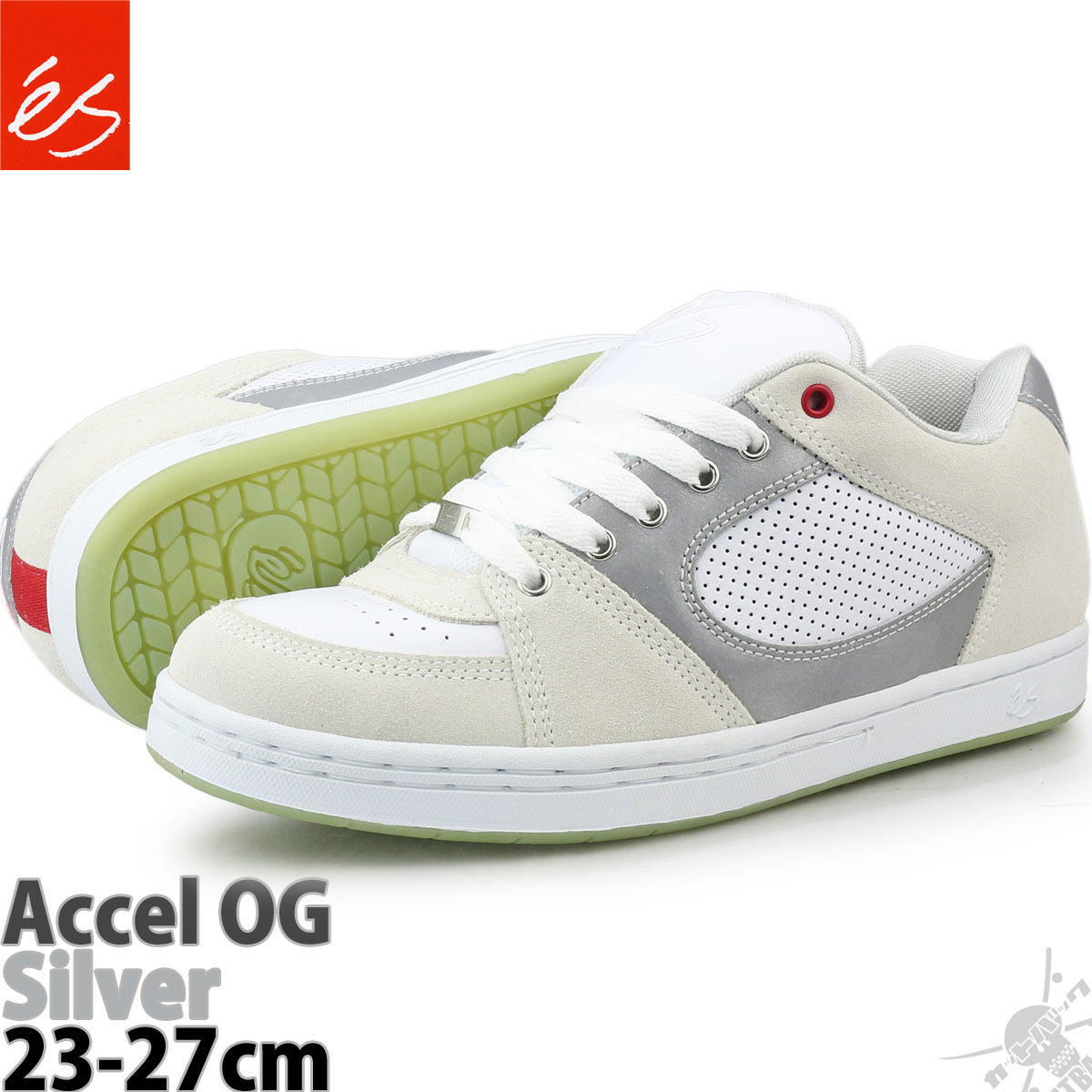 大人気 オージー アクセル エス 23 27cm シューズ スケボー シルバー 銀 白 ホワイト 定番 スケートシューズ スケシュー スニーカー サイズ Us ローカット メンズ ブランド スケートボード Silver Og Accel Es Alairescues Org