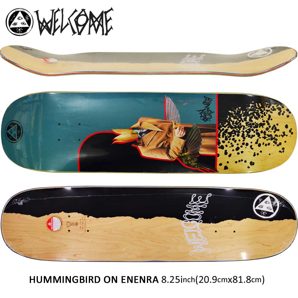 楽天市場 スケボー デッキ スケートボード グラフィック Welcome Skateboards ウェルカム スケートボード Hummingbird On Enenra Slate 8 5inch Ryan Townley Custom Pro Shape スケートボード専門店カットバック