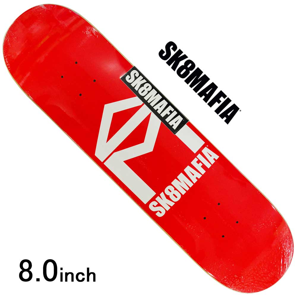 スケボー Red デッキ スケートボード Sk8mafia Logo スケートマフィア Sm スケートボード House Logo Red 8 0inch Team Model スケートボード専門店カットバック B Sk8mafia Skateboards B