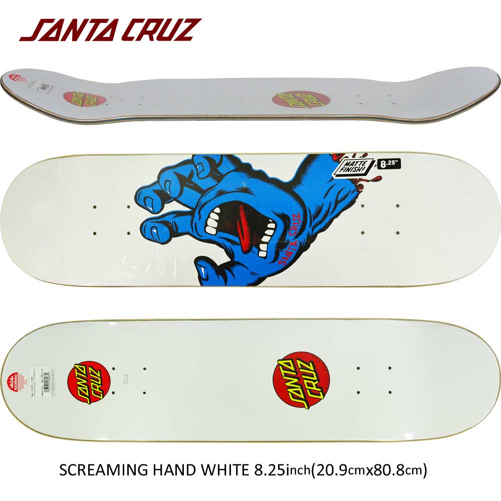 楽天市場 スケボー デッキ スケートボード スクリーミングハンド Santa Cruz サンタクルーズ スケボーデッキ 板 Screaming Hand White 8 25inch Team Model スケートボード専門店カットバック