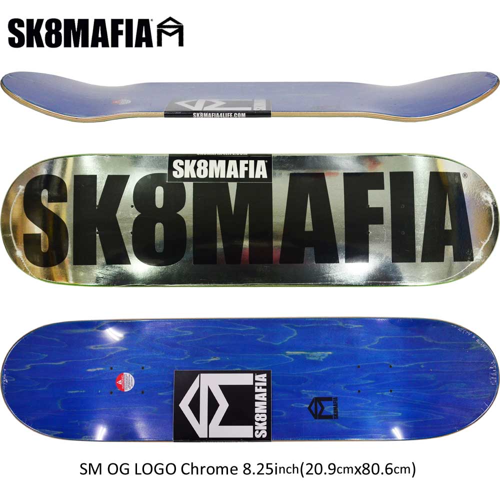 楽天市場 スケボー デッキ スケートボード Sk8mafia スケートマフィア Sm Og Logo Chrome 8 25inch Team Model スケートボード専門店カットバック