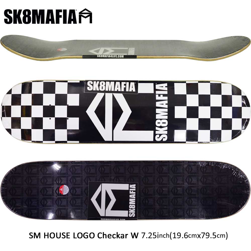 楽天市場 スケボー デッキ スケートボード Sk8mafia スケートマフィア Sm House Logo Checkar W 7 75inch Team Model スケートボード専門店カットバック