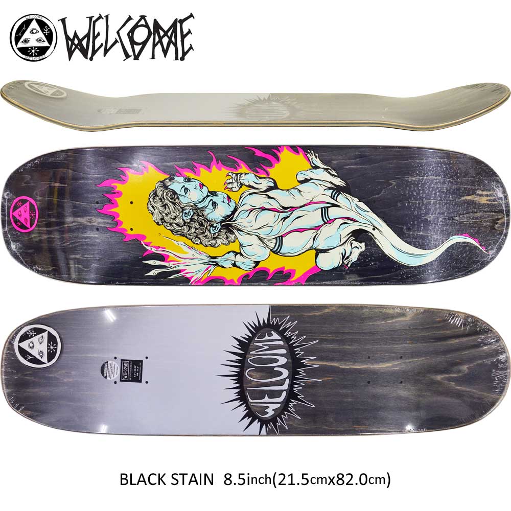 人気ブランド スケボー デッキ スケートボード グラフィック Welcome Skateboards ウェルカム スケートボード Komodo Queen On Moontrimmer Black Stain 8 5inch Artwork By Jason Celaya 全日本送料無料 Brandirowell Com