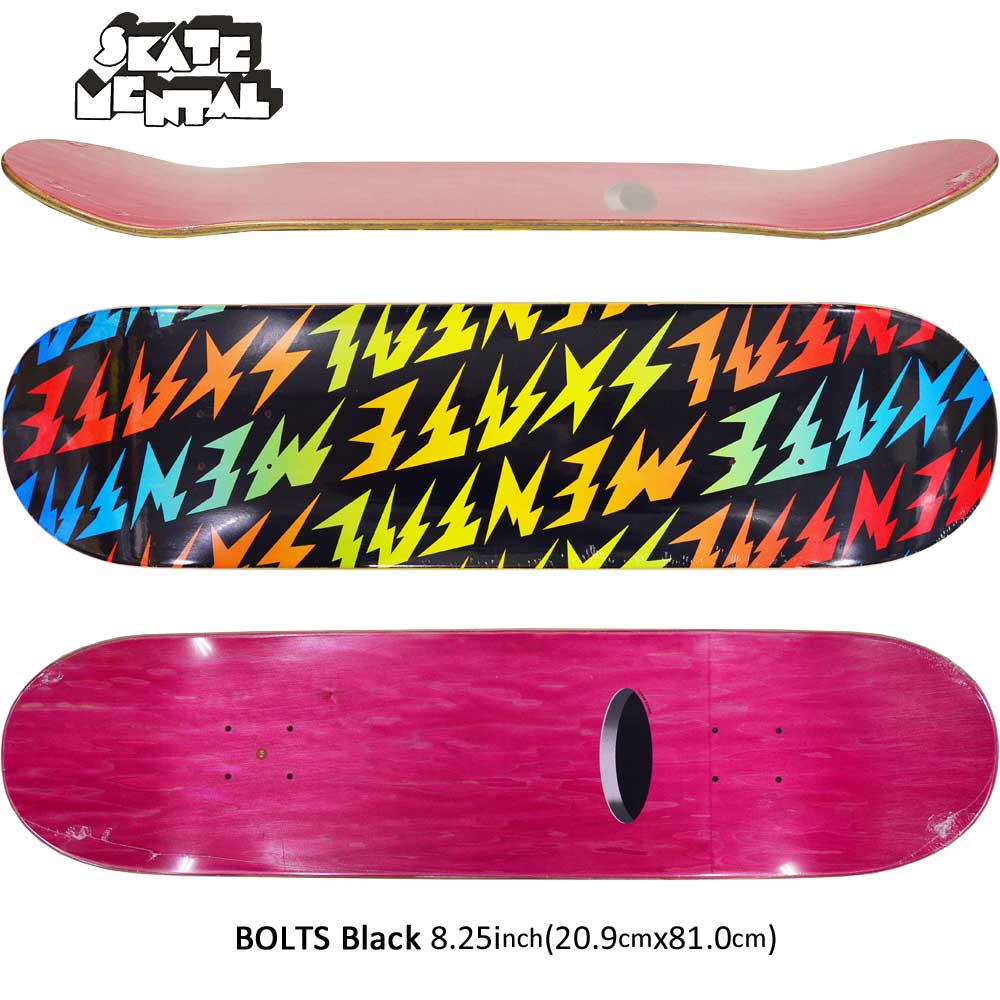 Bolts スケボー スケートボード スケボーデッキ オシャレ 板 Black ファッション Skate スケボー Mental 板 デッキ スケートメンタル 8 25inch オシャレ ストリート スケートメンタル Skate Mental アイテム スケートボード専門店カットバック