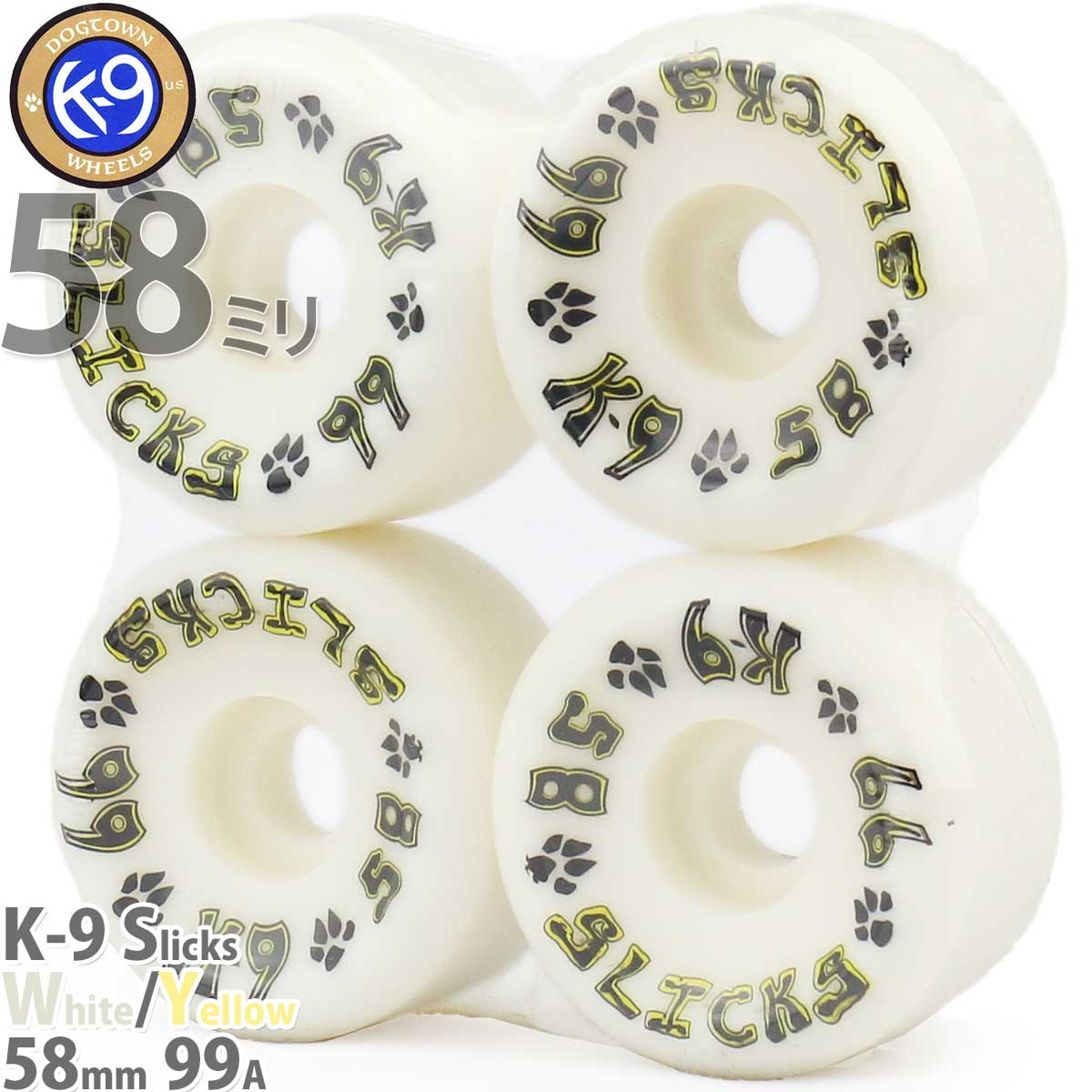 Dogtown K 9 Slicks 60mm - Roues de board 99a